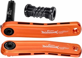 Mountain Bike Crank Arm Set 170mm GXP Hollow Integrated Bikes Crankset Aluminum Alloy Bicyle Cranks with Bottom Bracket (Color : Gold, Size : 170mm)
