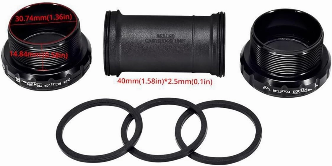Mountain Bike Crank Arm Set 170mm GXP Hollow Integrated Bikes Crankset Aluminum Alloy Bicyle Cranks with Bottom Bracket (Color : Gold, Size : 170mm)