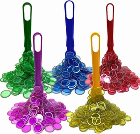 MR CHIPS Made in USA Magnetic Wands and 3/4 Inch Plastic Chips with Metal Rings - Pack of 4 5 6 7 Reusable Bag