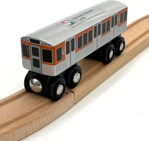 MUNI PALS Munipals MP05-1104 Wooden Subway Train Car Septa BSL Broad Street Orange Line Child Safe and Tested Wood Broad Street
