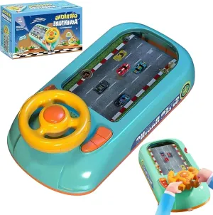 Musical Steering Wheel Toys Spacecraft Driving Simulator, Racing Adventure Car Toy with Steering Wheel, Interactive with Music and Vehicle Sound Effects, Driving Games for Boys Girls Ages 3 Above