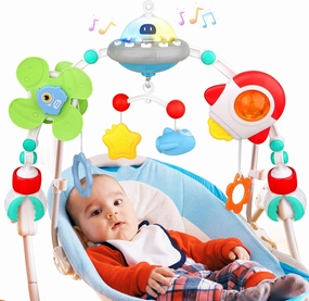 Musical Baby Stroller Arch Toys, Travel Car Seat Toys, Baby Play Arch Crib Accessory Toys, Mobile for Bassinet,Arch Bar Toys for Babies Infants