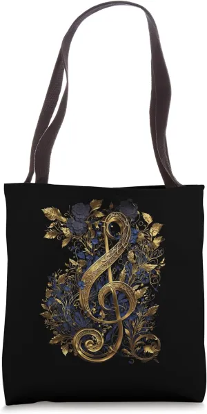 Musician golden note key music illustration Tote Bag