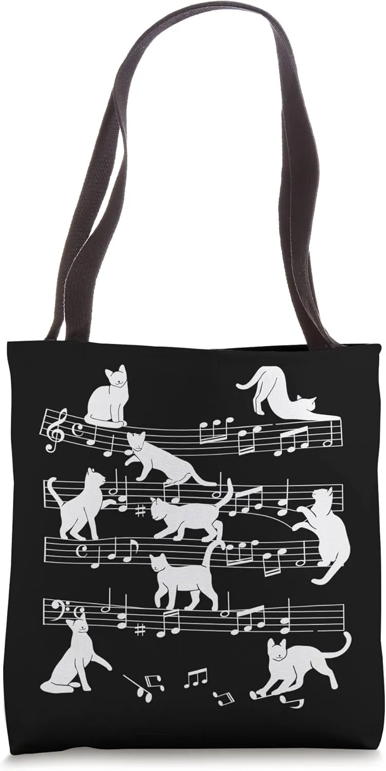 Musician Music Lover - Cat Playing Piano Tote Bag