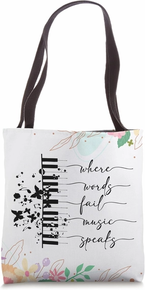 Musician Composer Music Teacher Where Words Fail Music Speak Tote Bag