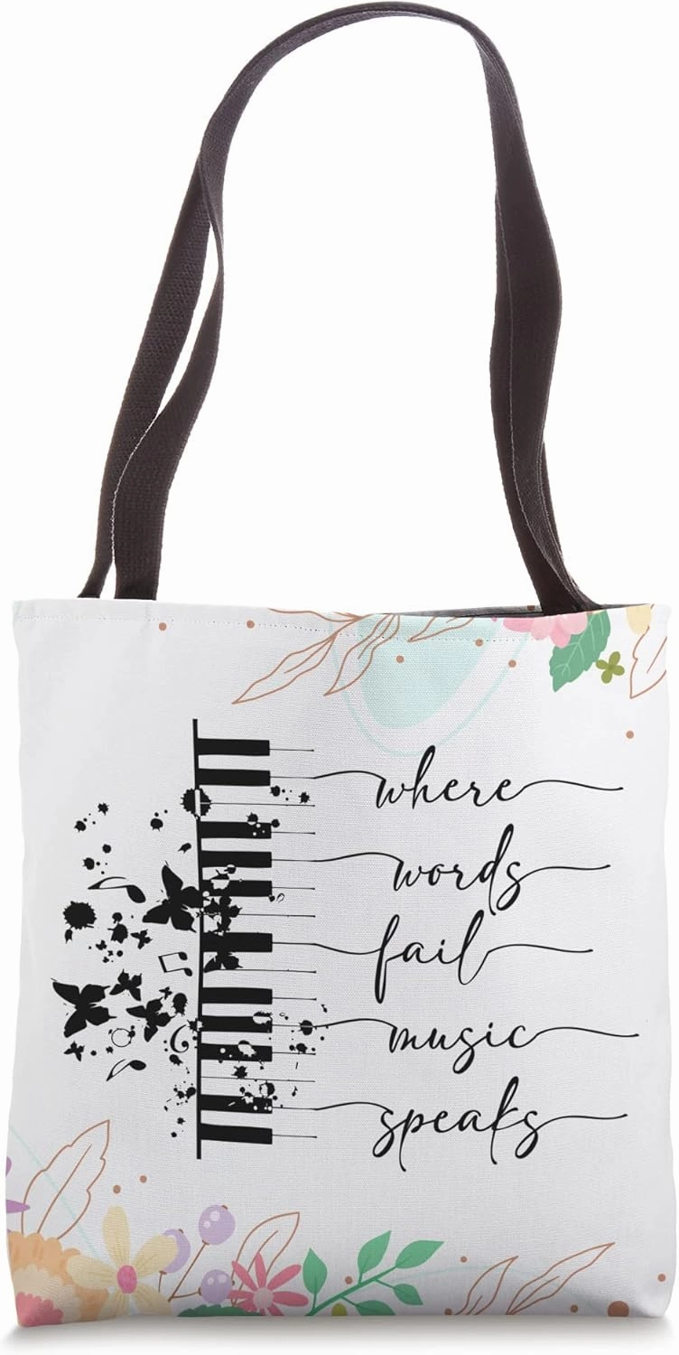 Musician Composer Music Teacher Where Words Fail Music Speak Tote Bag