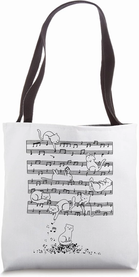 Musician Music Lover - Cat Playing Piano Tote Bag