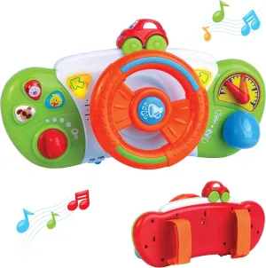 My First Baby Stroller Toy, Toddler Steering Driving Wheel, Car Seat Educational Learning Driver Toys, Pretend Drive Dashboard, Infant Baby Preschool Gift 6 7 8 9 10 11 12 Month 1 Year Old