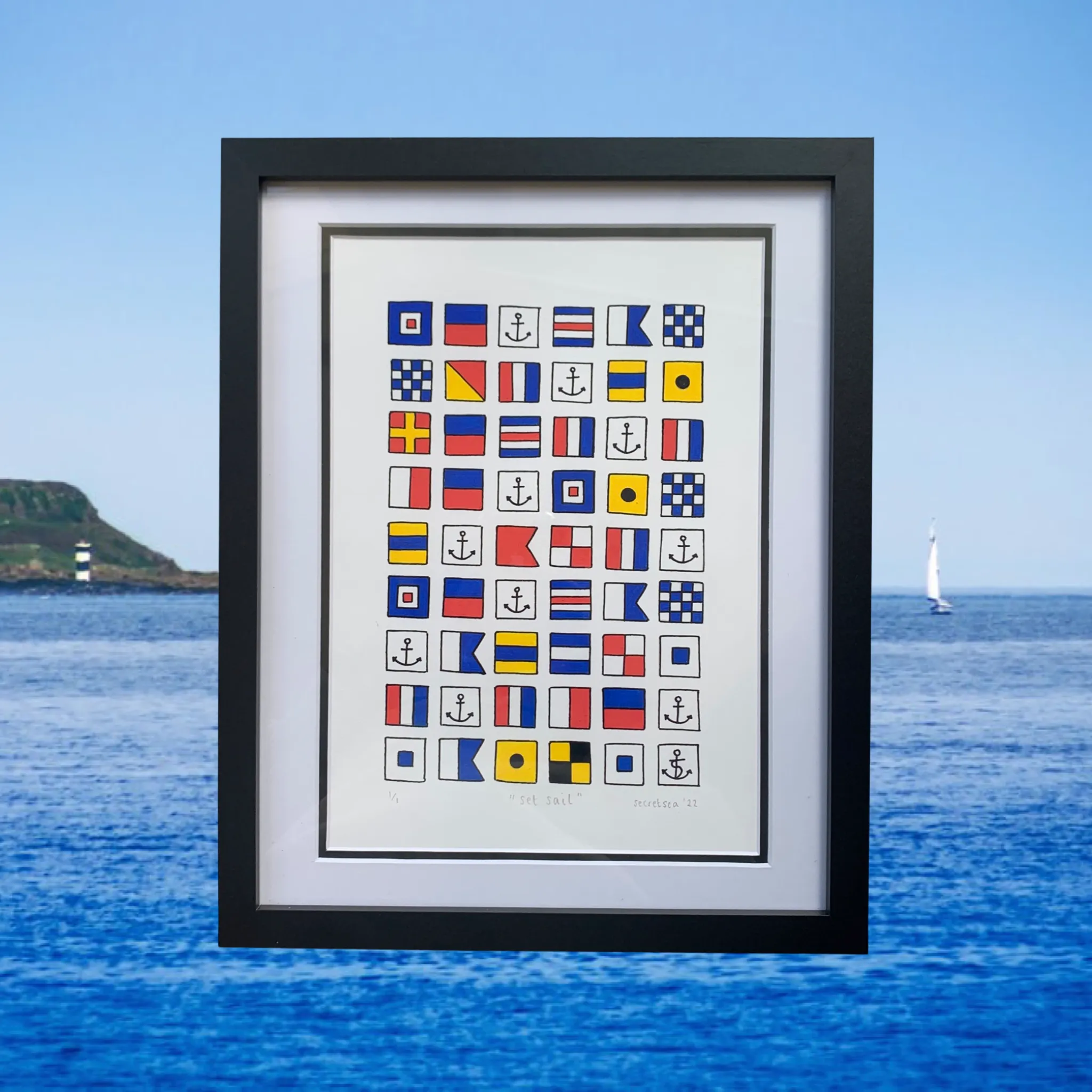NAUTICAL FLAGS PAINTING - A4
