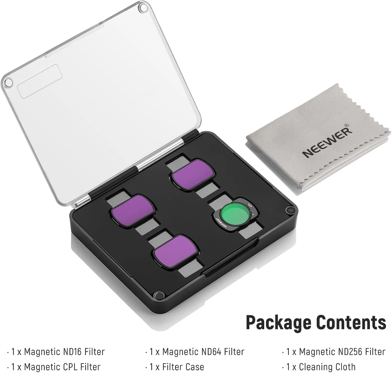 NEEWER HD CPL ND16 ND64 ND256 Filter Kit Compatible with DJI OSMO Pocket 3 Creator Combo Accessories Magnetic Action Camera Neutral Density Polarising Filter Optical Glass Aluminum Frame