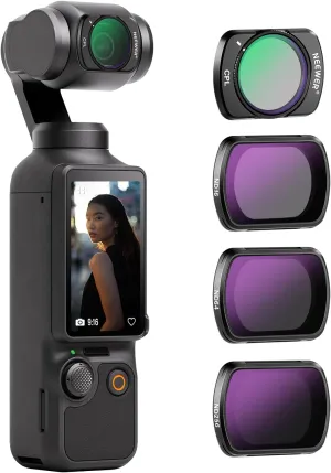 NEEWER HD CPL ND16 ND64 ND256 Filter Kit Compatible with DJI OSMO Pocket 3 Creator Combo Accessories Magnetic Action Camera Neutral Density Polarising Filter Optical Glass Aluminum Frame
