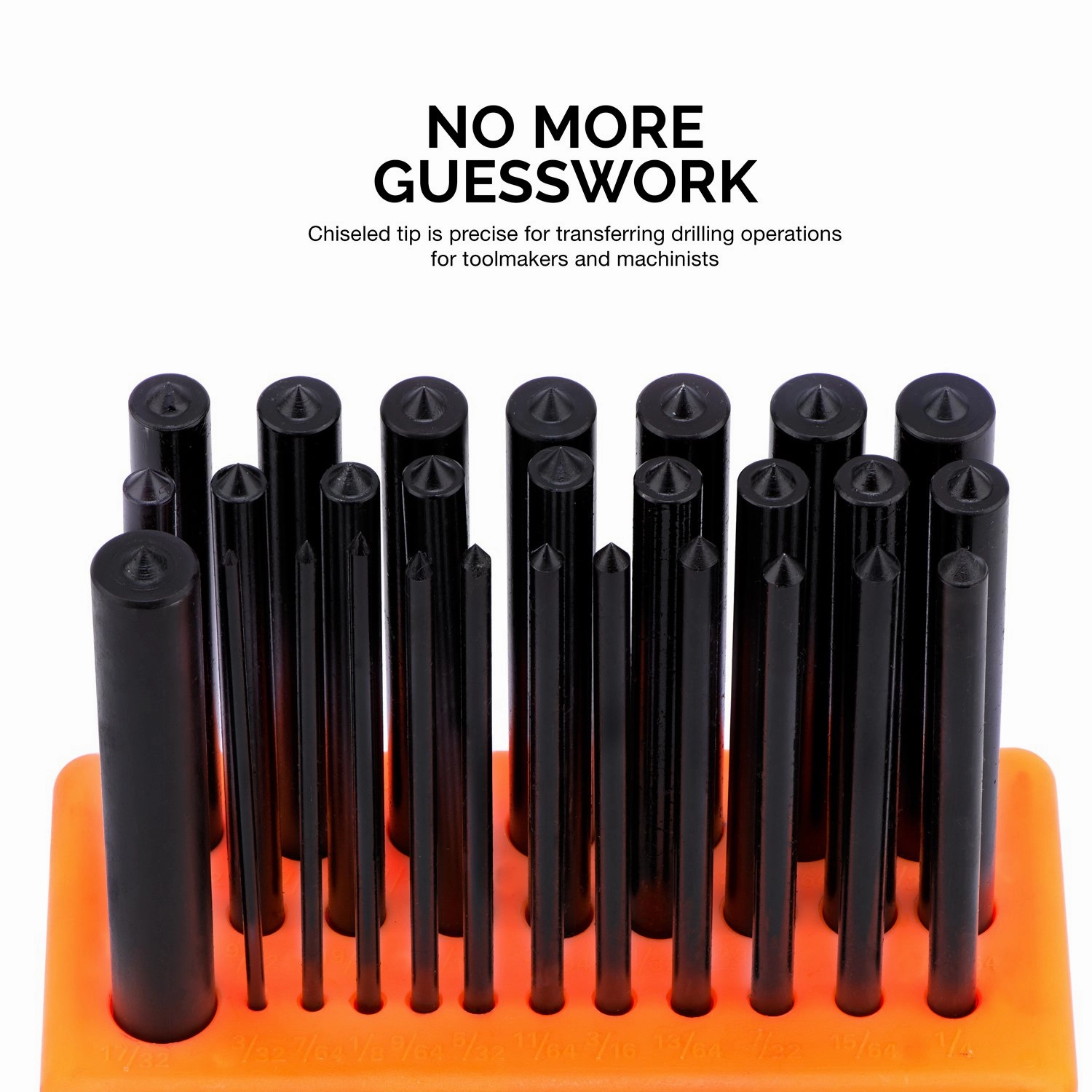NEIKO 02621A Transfer Punch Set with Premium Heat-Treated Alloy Steel Punches, Hole-Punch Set, Punch Sizes 3/32" to 1/2", 28-Piece Kit