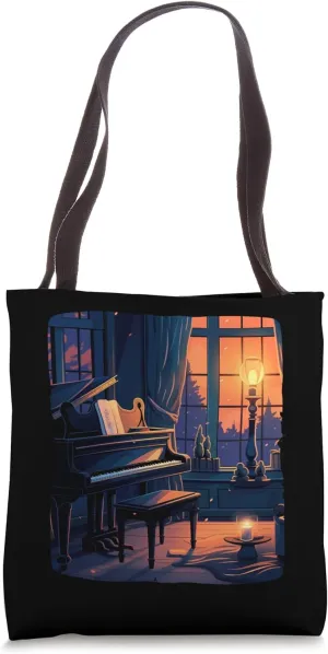 Nice piano place with candlelight for cozy home lovers Tote Bag