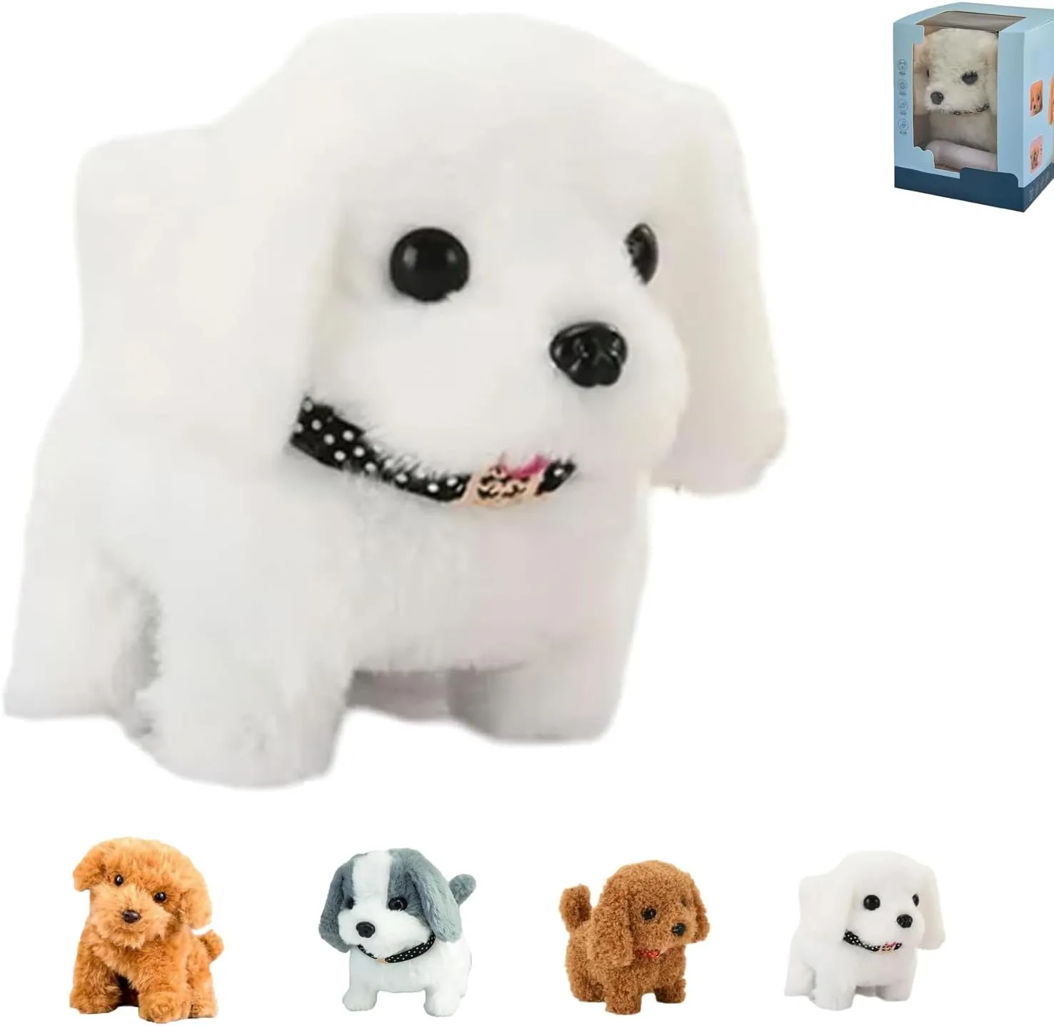 Nicoo - My Realistic Robot Puppy,Robot Puppy That Acts Like A Real Puppy,2025 New Ai Robotic Dog,Walking, Barking, Tail Wagging (White-A)