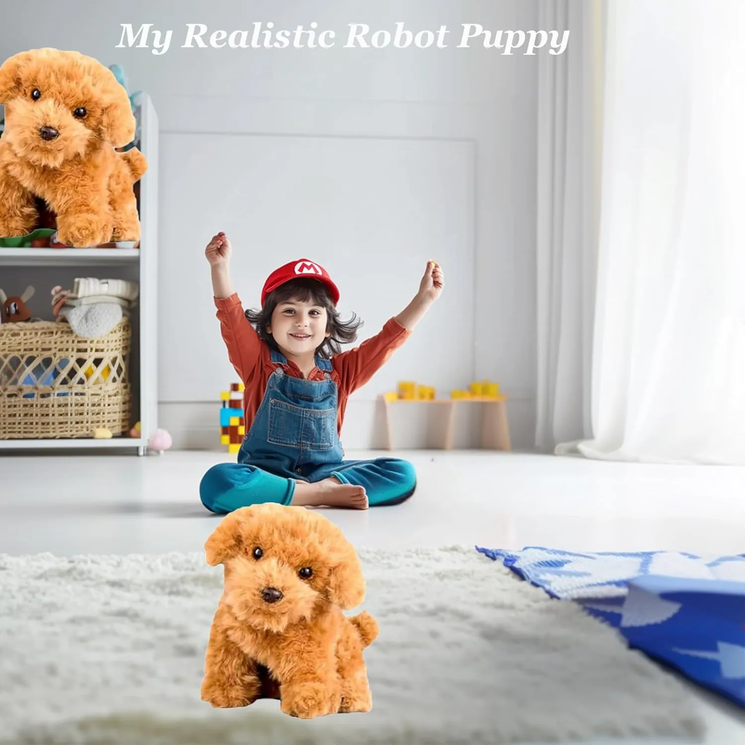Nicoo - My Realistic Robot Puppy,Robot Puppy That Acts Like A Real Puppy,2025 New Ai Robotic Dog,Walking, Barking, Tail Wagging (White)