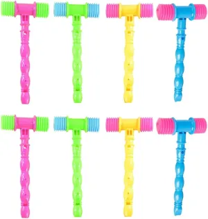 NUOBESTY 8pcs Hammer Pounding Toys, Plastic Squeaky Hammer Toy Musical Pounding Toy Beating Gavel Mallet Toys Educational Toys Random Color