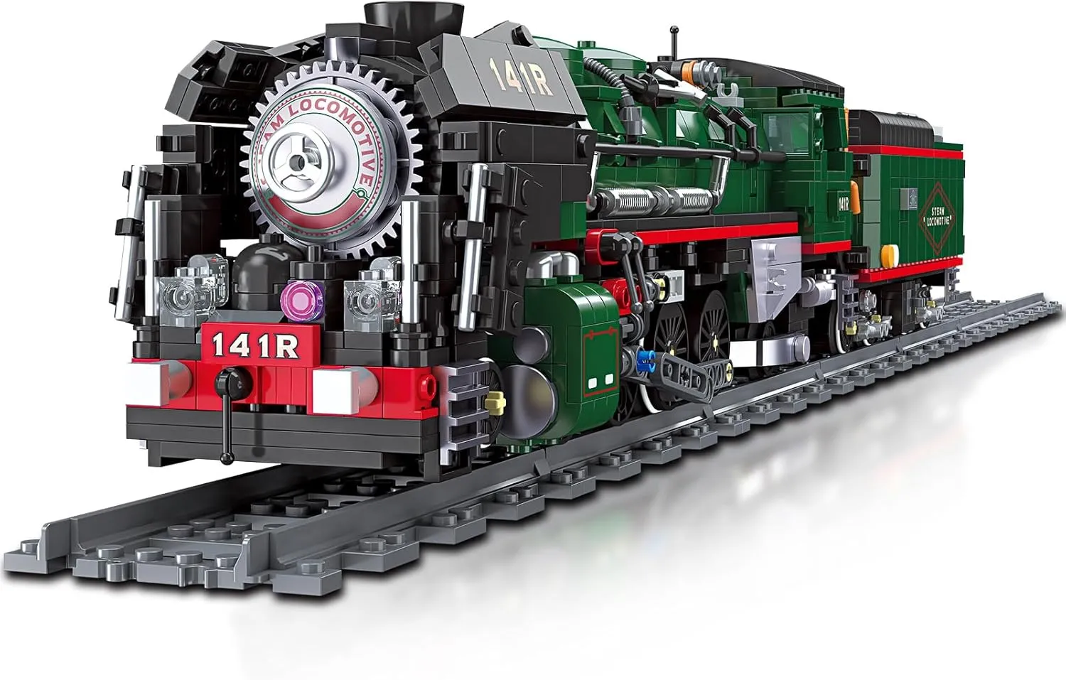NUTCRACKER 141R Vintage Steam Train Building Blocks Set, Classic Train Model Building Kit, Construction Brick Education Learning Toys Birthday Gift for Adult Boys Kids 14  (1782 Pieces)