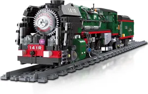 NUTCRACKER 141R Vintage Steam Train Building Blocks Set, Classic Train Model Building Kit, Construction Brick Education Learning Toys Birthday Gift for Adult Boys Kids 14  (1782 Pieces)