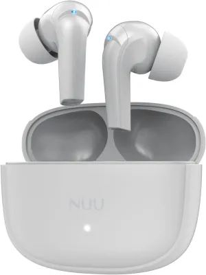 NUU Buds A | Active Noise Cancelling Wireless Earbuds | 30 Hours Playtime | Pearl White, Compatible with Bluetooth, Auriculares