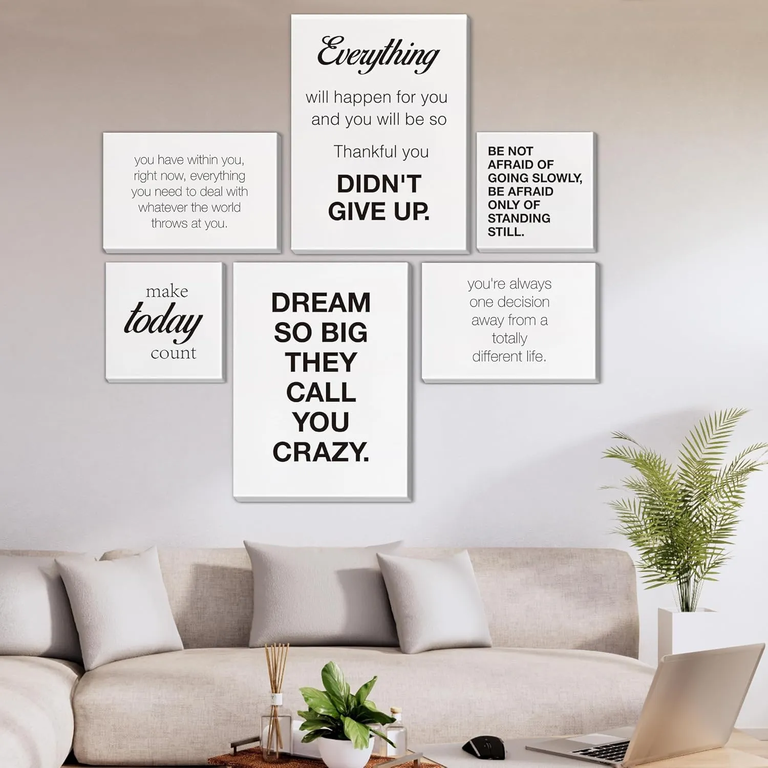 Nvhai Office Wall Decor for Women Motivational Posters Set of 6 Framed Inspirational Home Office Canvas Paintings Prints Wall Art, Office Gifts for Women, Multiple dimensions