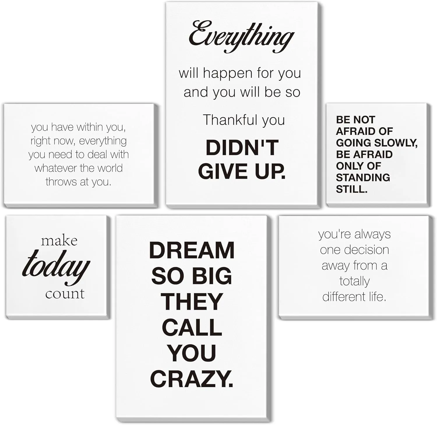 Nvhai Office Wall Decor for Women Motivational Posters Set of 6 Framed Inspirational Home Office Canvas Paintings Prints Wall Art, Office Gifts for Women, Multiple dimensions