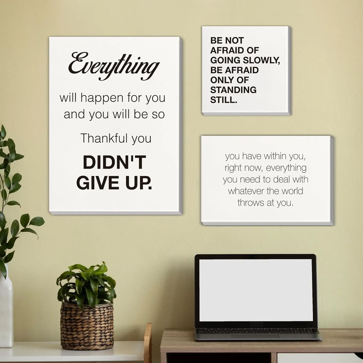 Nvhai Office Wall Decor for Women Motivational Posters Set of 6 Framed Inspirational Home Office Canvas Paintings Prints Wall Art, Office Gifts for Women, Multiple dimensions