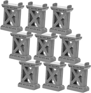 O Gauge Train Accessories 9pc Bridge Support Risers Wooden Train Track Accessories for Boys and Girls