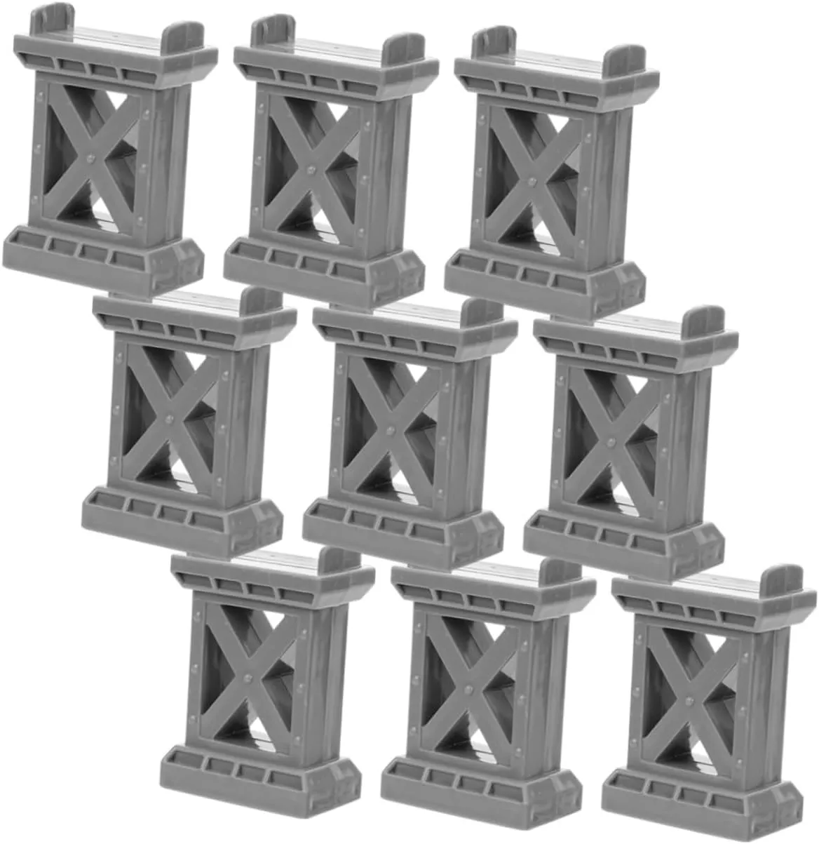O Gauge Train Accessories 9pc Bridge Support Risers Wooden Train Track Accessories for Boys and Girls