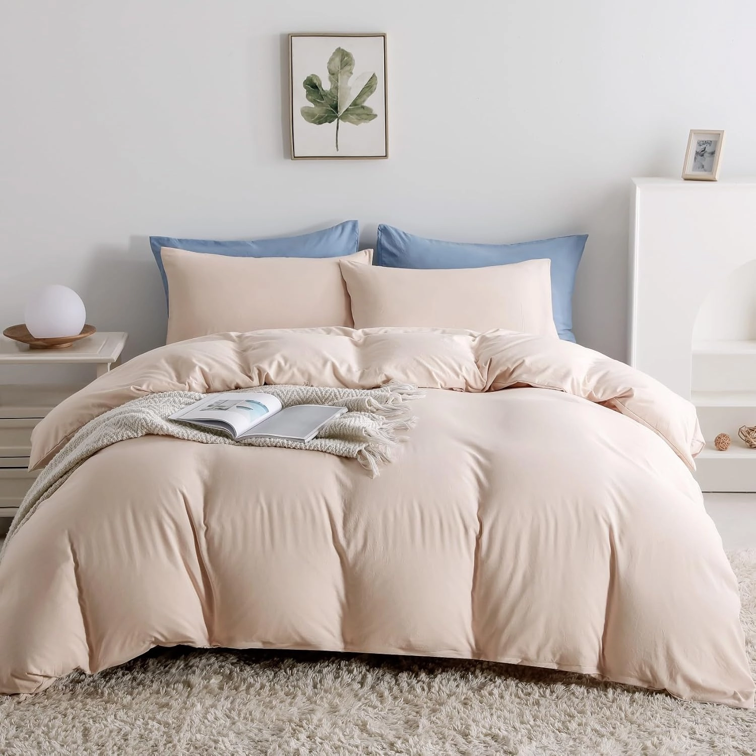 OAITE Duvet Cover,Protects and Covers Your Comforter/Duvet Insert,Luxury 100% Super Soft Microfiber,King Size,3 Piece Duvet Cover Set Includes 2 Pillow Shams