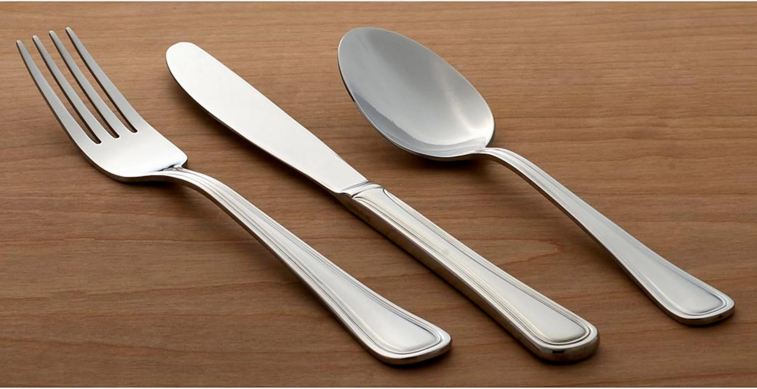 Oneida Tress Everyday Flatware Set, 5.40 LB, Metallic, 50 Piece