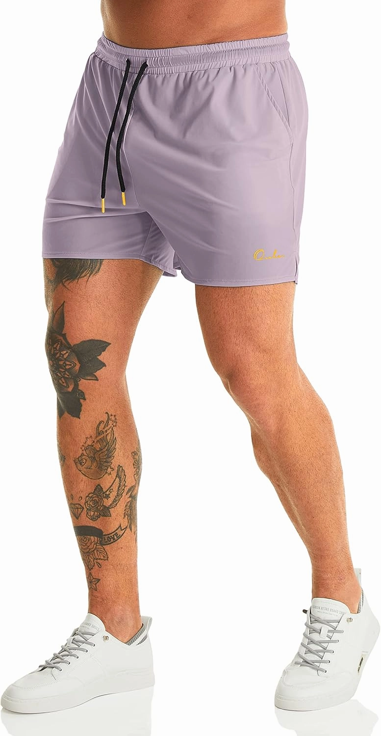Ouber Men's Light Athletic Short Workout Quick Dry Shorts for Running Swimming Gym Training Shorts