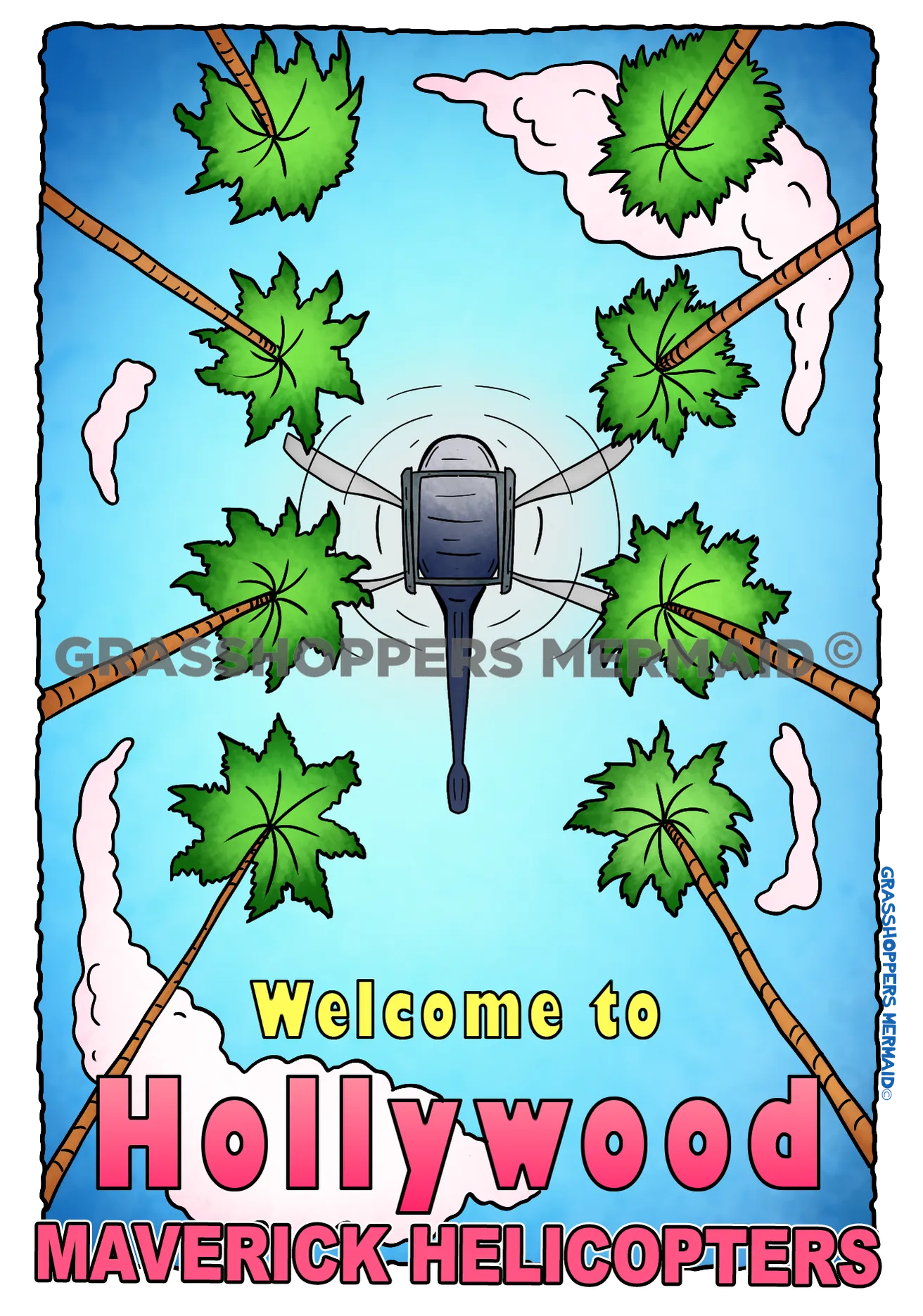 Palm Trees & Helicopter