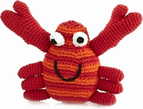 Pebble | Handmade Crab Baby Rattle—Red | Ocean | Beach | Coastal | Crochet Baby Toy | Fair Trade | Machine Washable