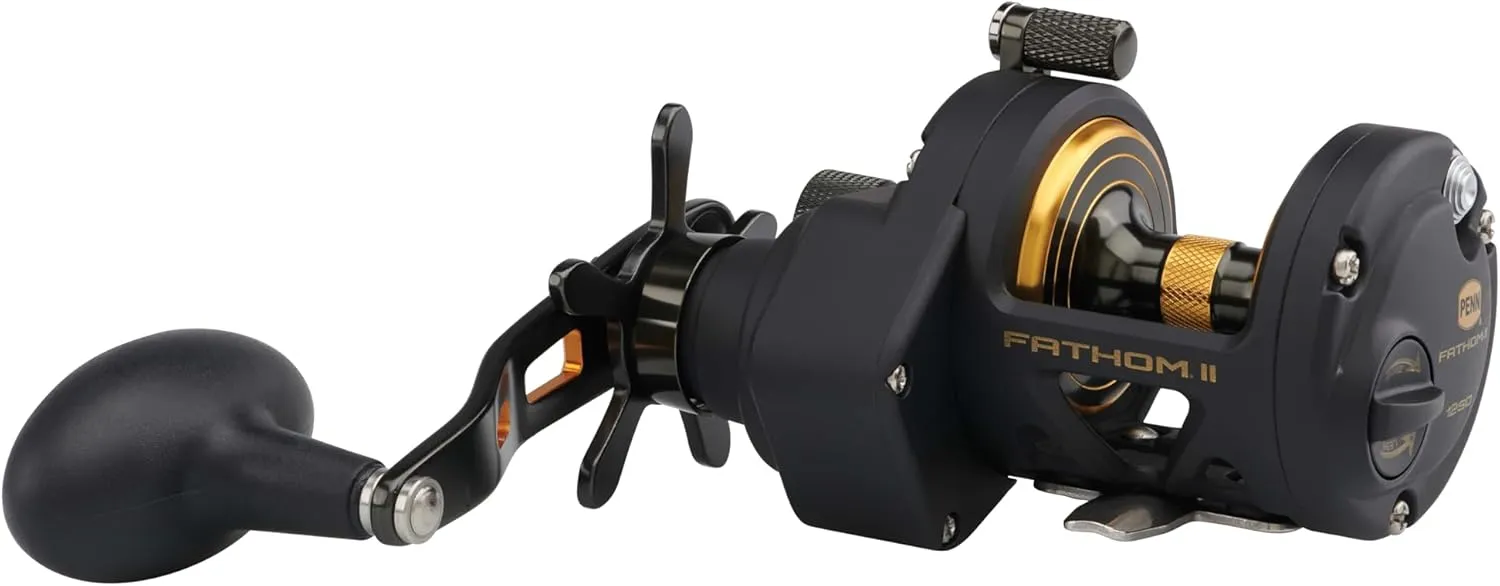 PENN Fathom II Star Drag Conventional Fishing Reel, Black Gold, 25N