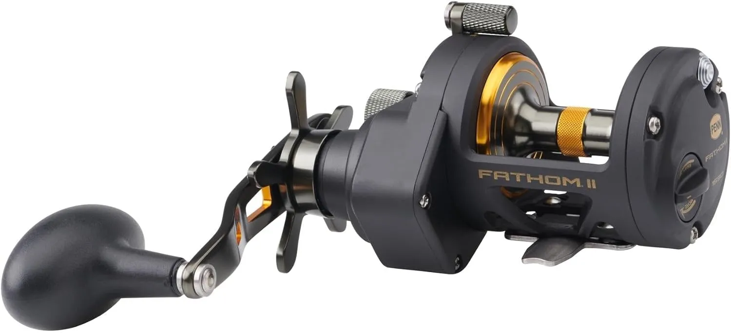 PENN Fathom II Star Drag Conventional Fishing Reel, Black Gold, 25N