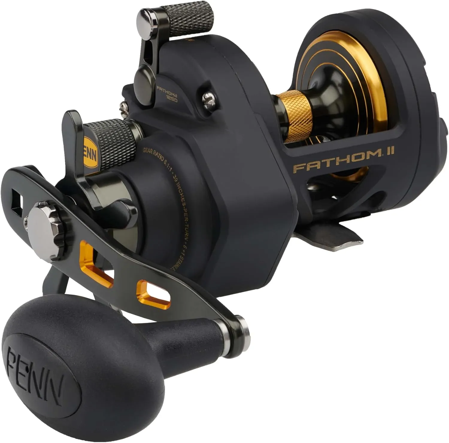PENN Fathom II Star Drag Conventional Fishing Reel, Black Gold, 25N