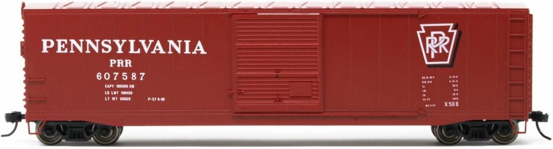 Pennsylvania Railroad Box Car with Sliding Door Running Number 607587 HO Scale Train Rolling Stock HR6586D
