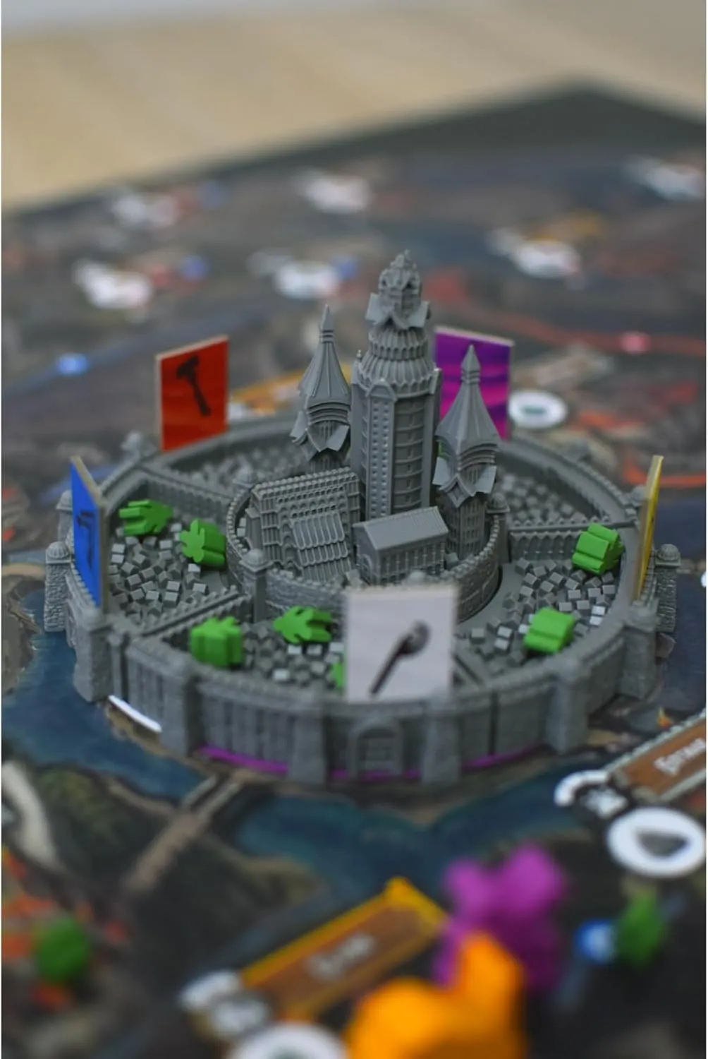 Pest: Capital City Miniature Pack - Premium Component Upgrade, Unpainted Miniature Buildings & Bases, Strategy Board Game Accessory