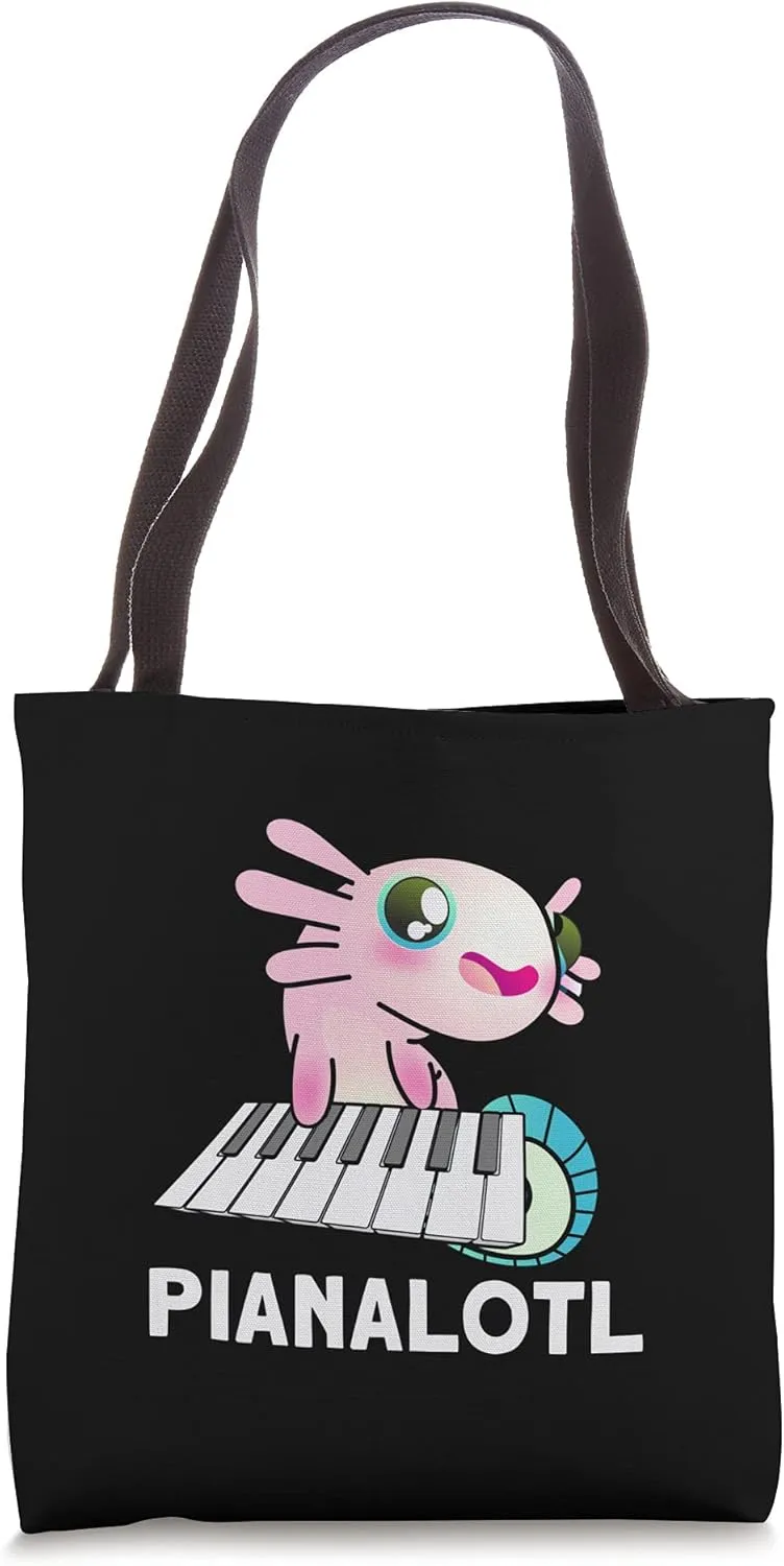 Pianalotl Piano Axolotl Tote Bag