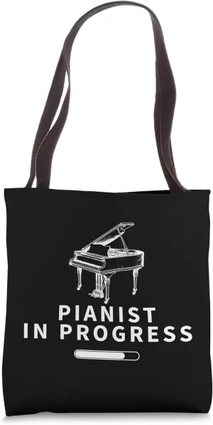 Pianist In Progress Loading Funny Piano Tote Bag