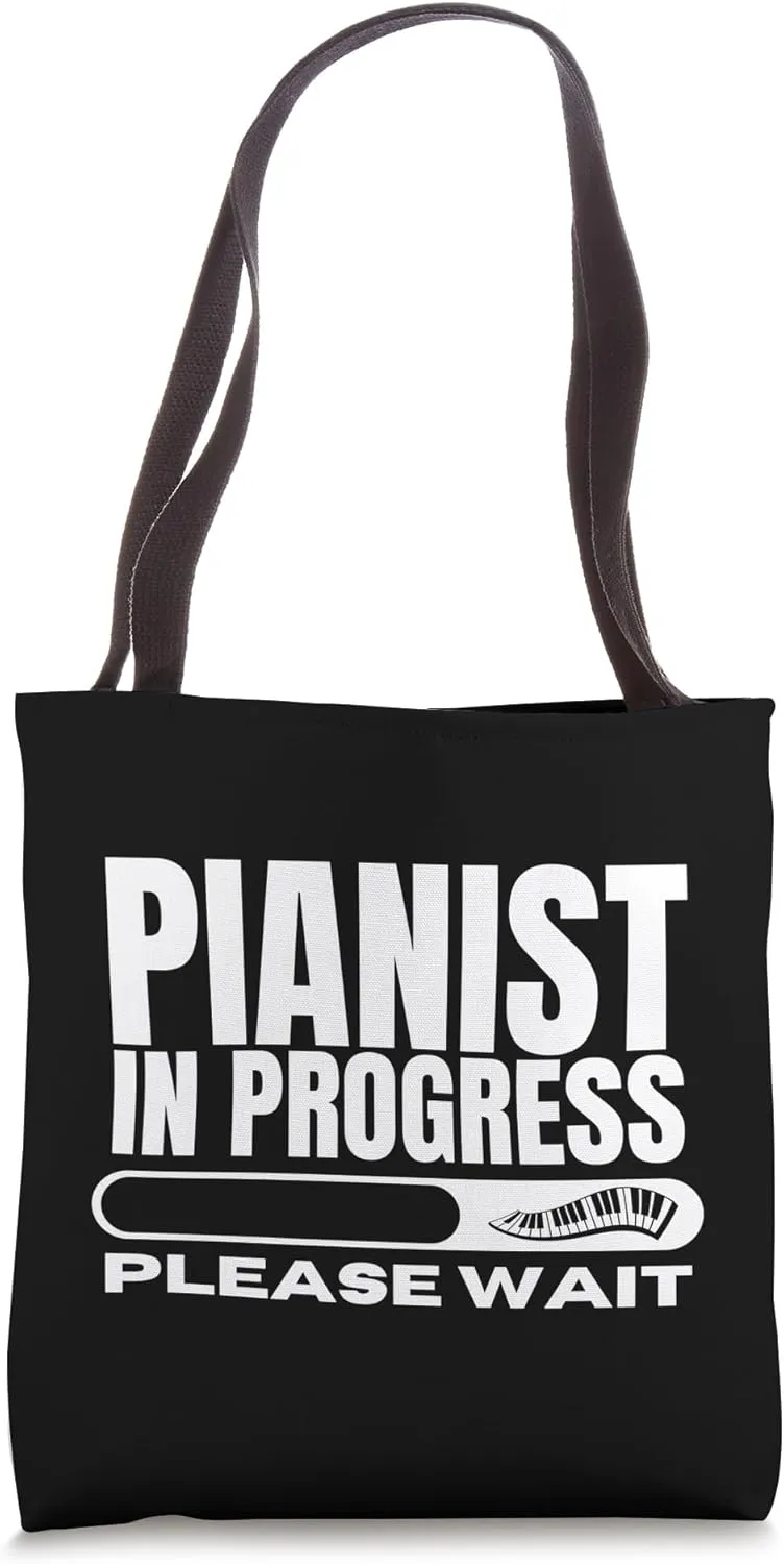 Pianist In Progress Loading Funny Piano Tote Bag
