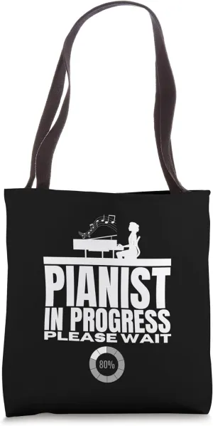 Pianist In Progress Loading Funny Piano Tote Bag