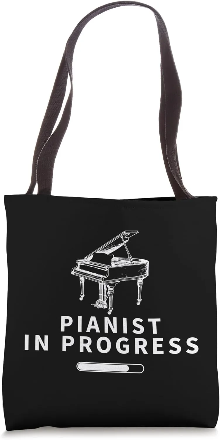 Pianist In Progress Loading Funny Piano Tote Bag