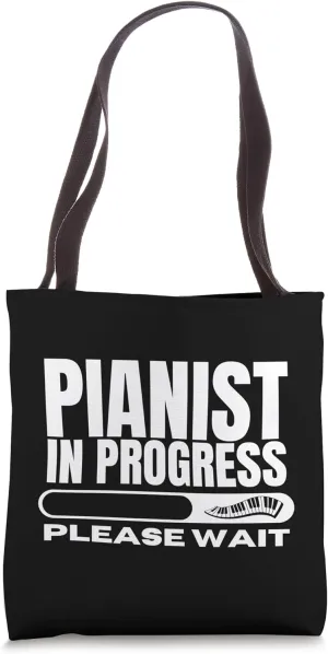 Pianist In Progress Loading Funny Piano Tote Bag