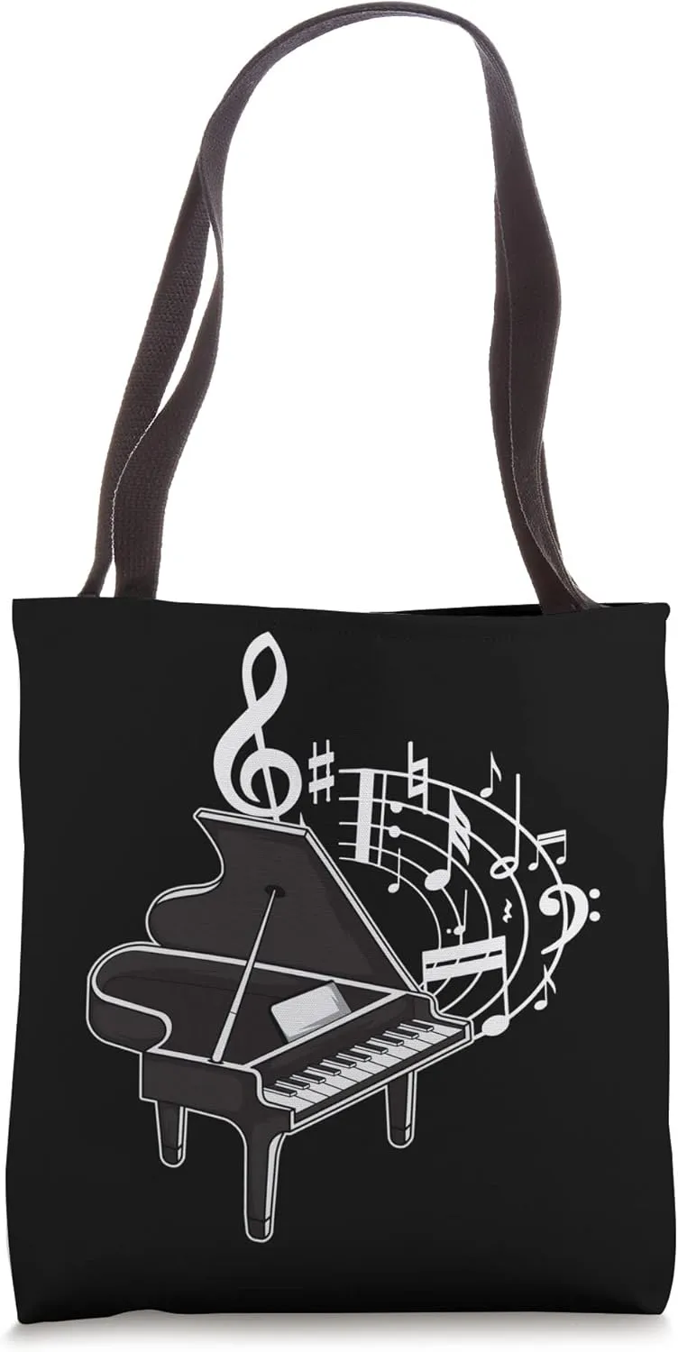 Piano and Notes Pianist Tote Bag
