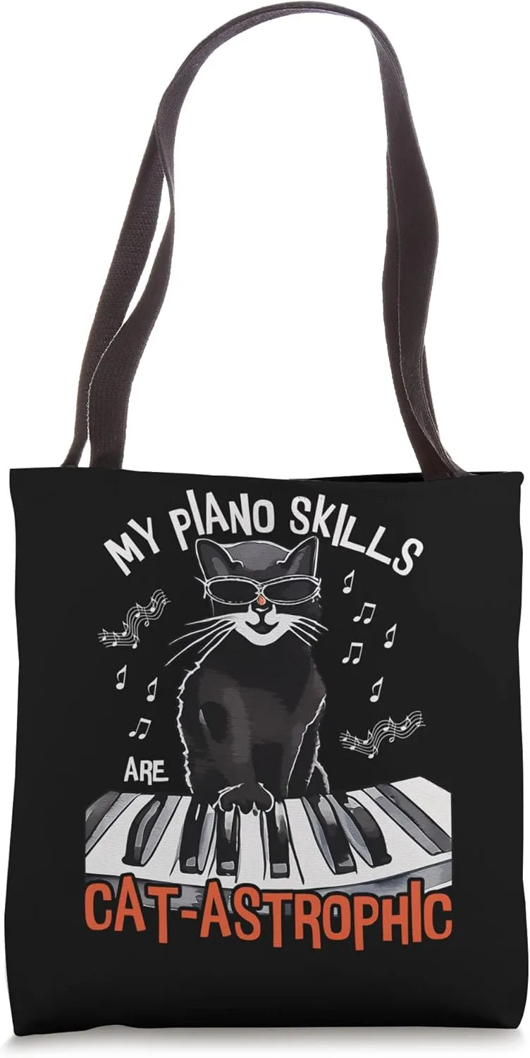 Piano Cat Catastrophic Pianist Tote Bag