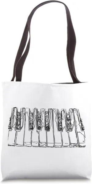 Piano Keyboard Drawing Pianist Composer Tote Bag