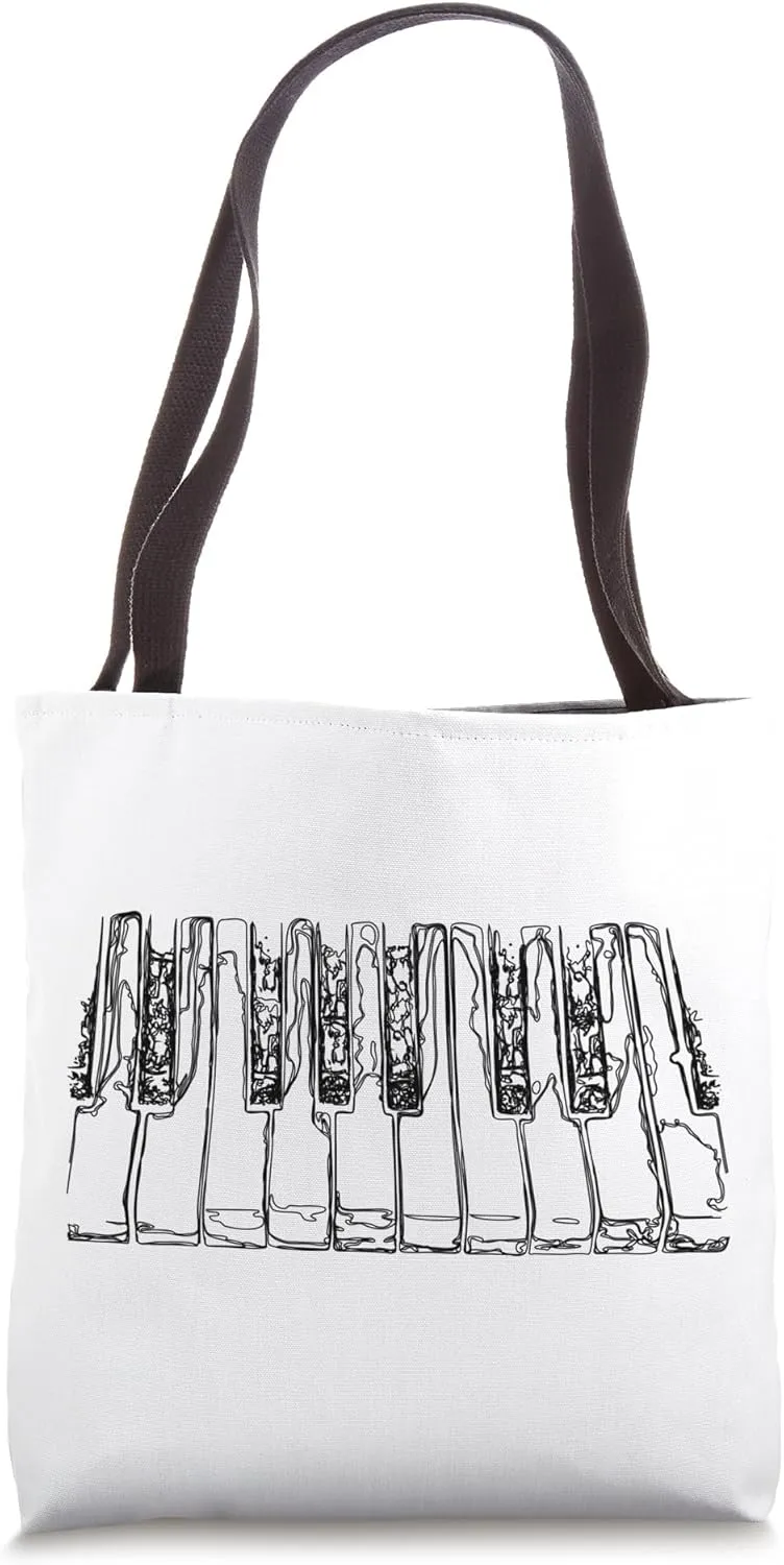 Piano Keyboard Drawing Pianist Composer Tote Bag