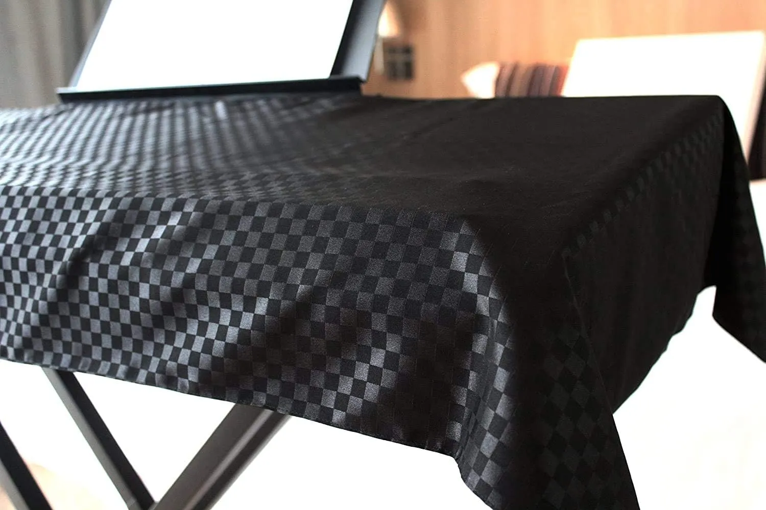 Piano Keyboard Dust Cover for 61 Keys to 88 Keys, Electric Pianos Cover, Digital Pianos Cloth Protection, Lightweight and Adjustable Closure,Ebony Black, L - Keyboard Piano up to 61" x 21"