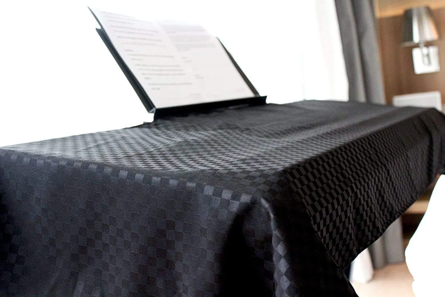 Piano Keyboard Dust Cover for 61 Keys to 88 Keys, Electric Pianos Cover, Digital Pianos Cloth Protection, Lightweight and Adjustable Closure,Ebony Black, L - Keyboard Piano up to 61" x 21"